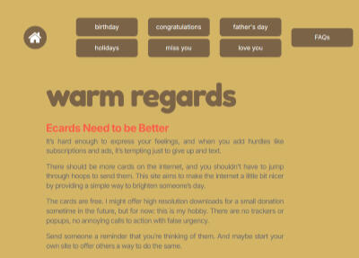 warm regards free ecards